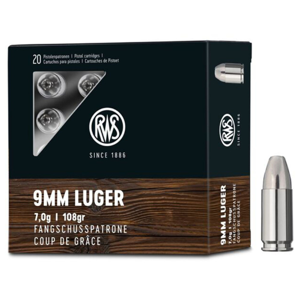 Pistolenpatronen RWS/Geco 9mm Luger Fangschuß