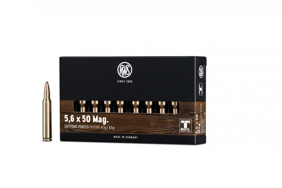 Büchsenpatronen RWS 5,6 x 50 Mag. TM 4,1g/63gr