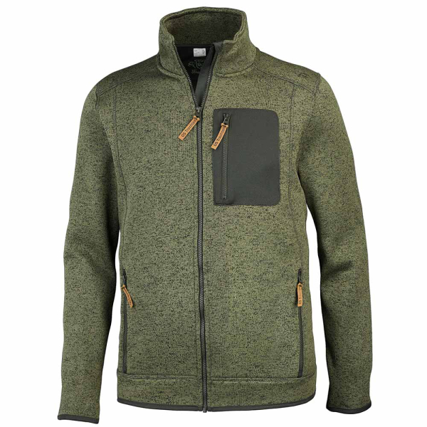 OS Trachten Strick-Fleece Jacke mit Stehkragen