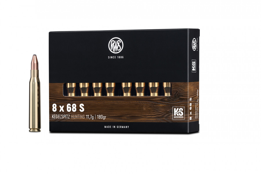 Büchsenpatronen RWS 8 x 68 S KS 11,7g/180gr