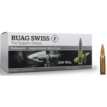Büchsenpatronen RUAG Swiss Subsonic 308 Win.
