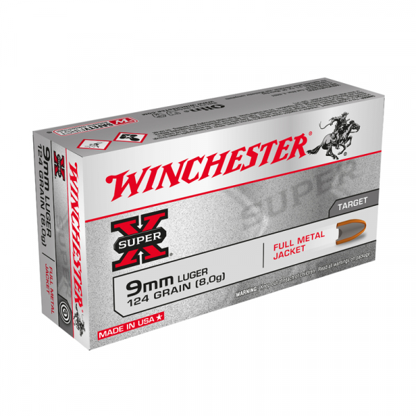 Pistolenpatronen Winchester 9x19 mm / 9mm Para FMJ