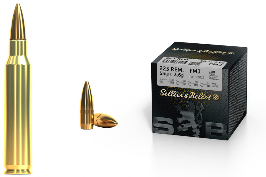 Büchsenpatronen Sellier & Bellot 223 Rem. FMJ 55gr
