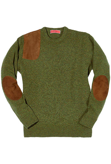 Franken & Cie Jagdpullover Lambswool mit Leder